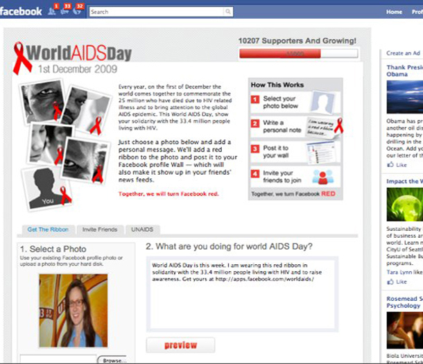 World AIDS Day Facebook and Twitter App Photo